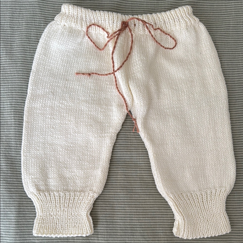 Cozy Knit babies Pants - Cream